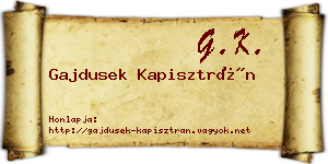 Gajdusek Kapisztrán névjegykártya